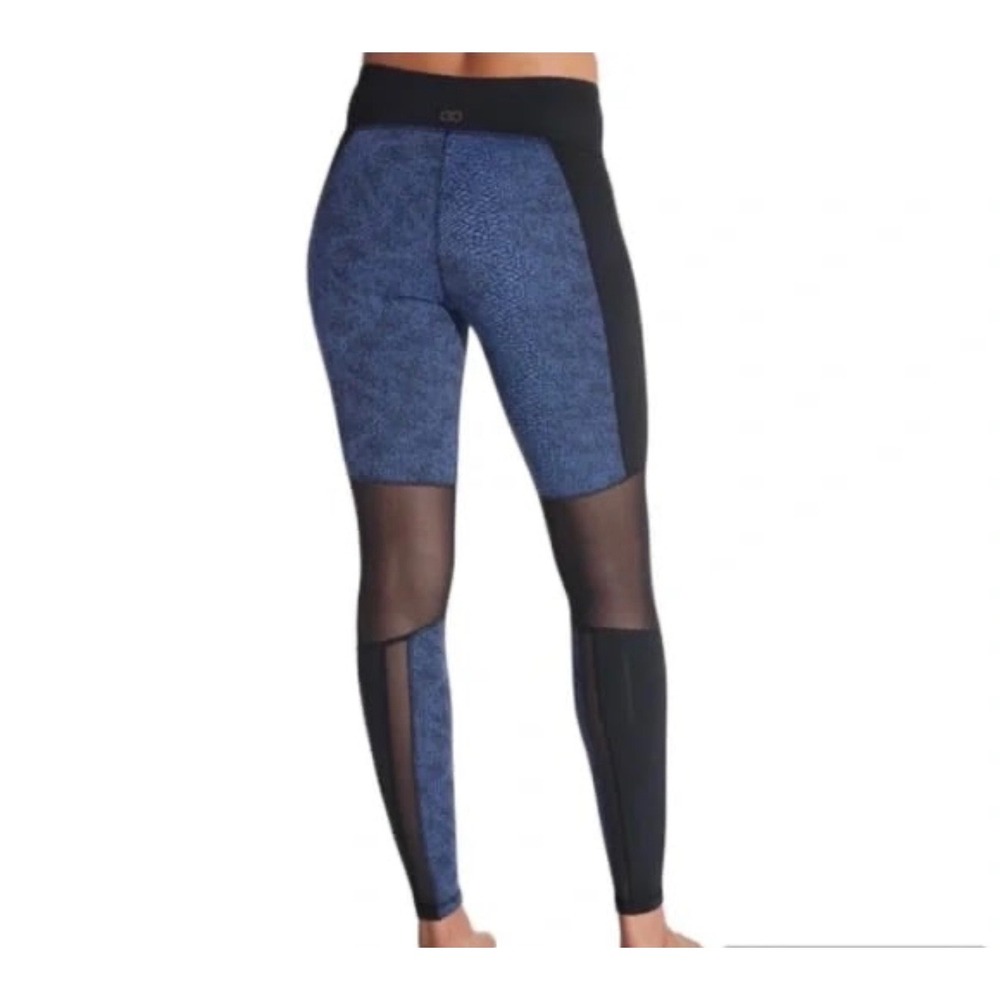 Calia by Carrie Underwood Blue Snakeskin Mesh Panel Leggings Womens Medium
